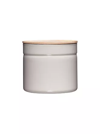 RIESS | Frischhaltedose - Emaille Vorratsdose mit Eschenholz-Deckel "Truehomewear"  12cm 1390ml | grau